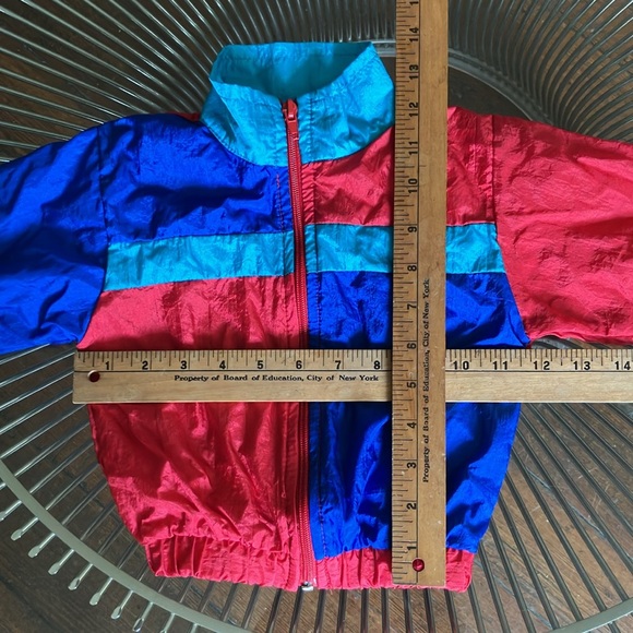 Vintage 80s color block windbreaker jacket size 18 m unisex colorful - Picture 5 of 8